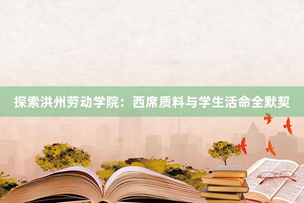 探索洪州劳动学院：西席质料与学生活命全默契